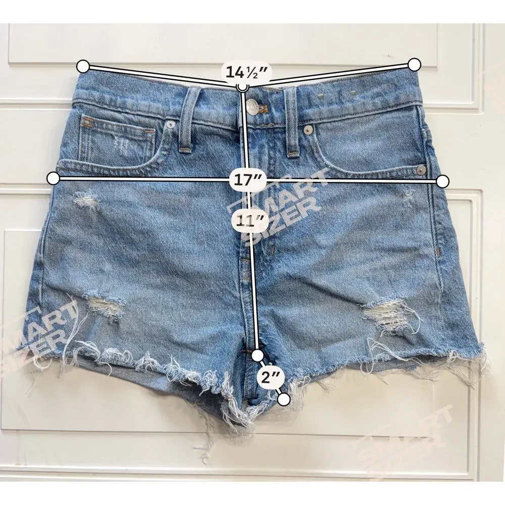 Madwell Womens Sz 28 The Perfect Jean Short Blue Denim Distressed Shorts